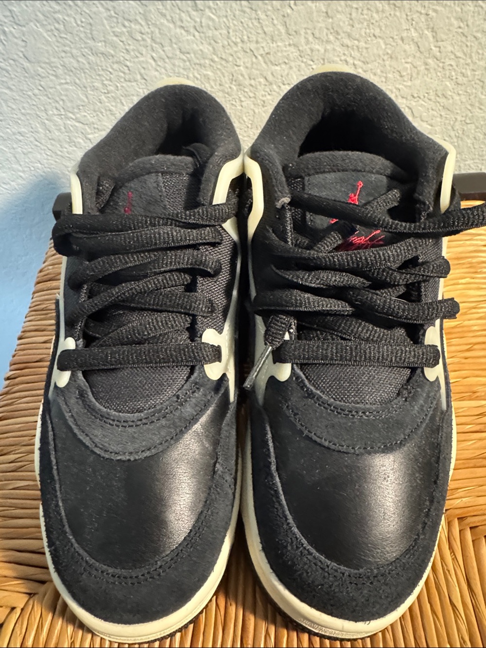 Jordan Low-Top Sneakers in Black, Cream with Red Jumpman